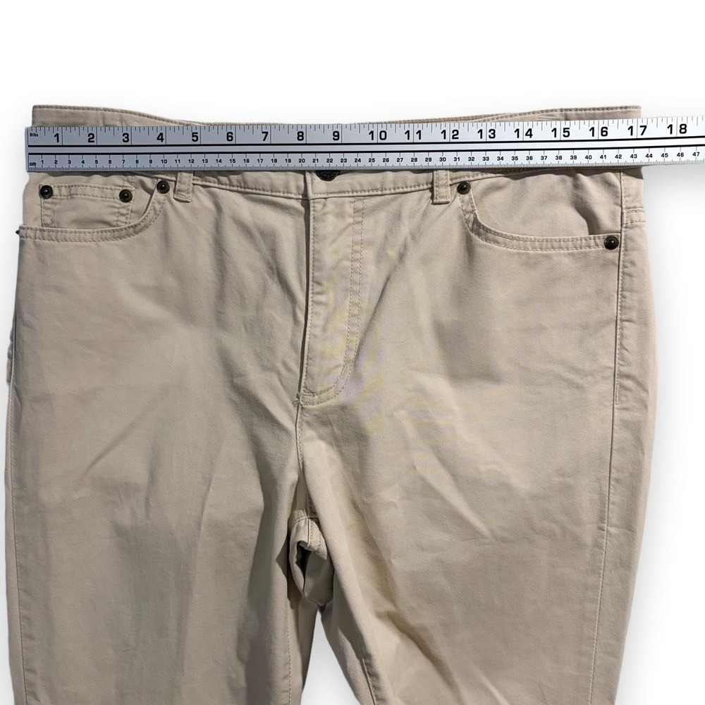 Lauren Ralph Lauren Jeans Co Women Cream Chino Pants 12 Tan Straight Leg Cotton - Picture 6 of 8
